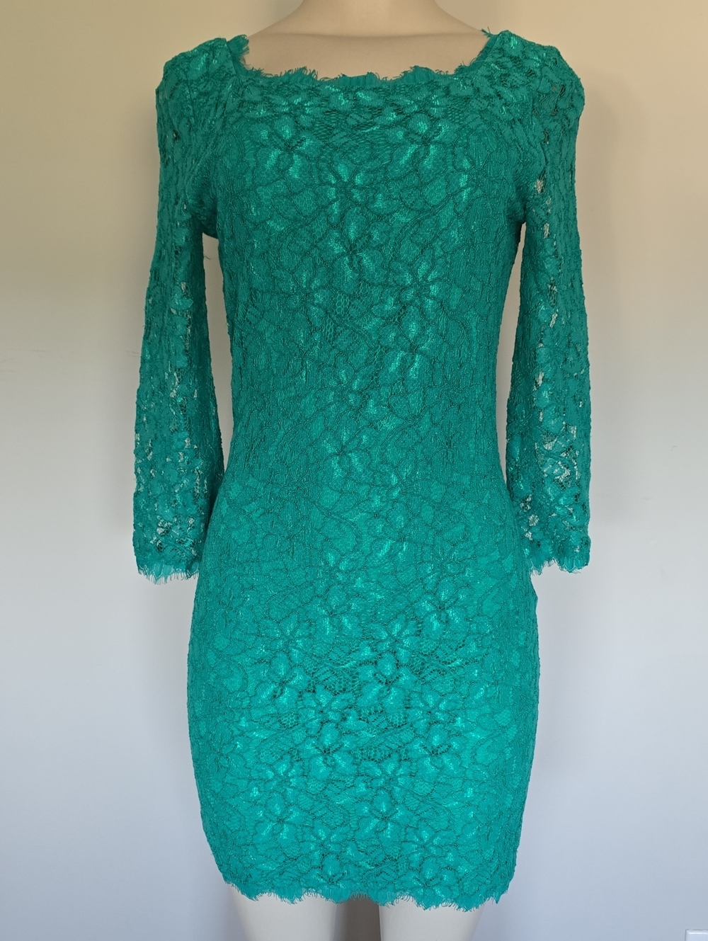 Diane von Furstenberg green lace dress-6